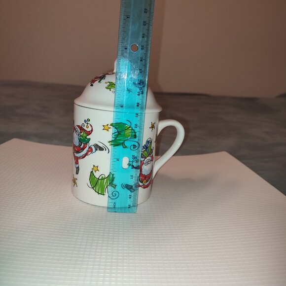 Santa Christmas Mug with Lid Tea Coffee Chocolate Candy MSI Vintage Ceramic - Picture 3 of 11